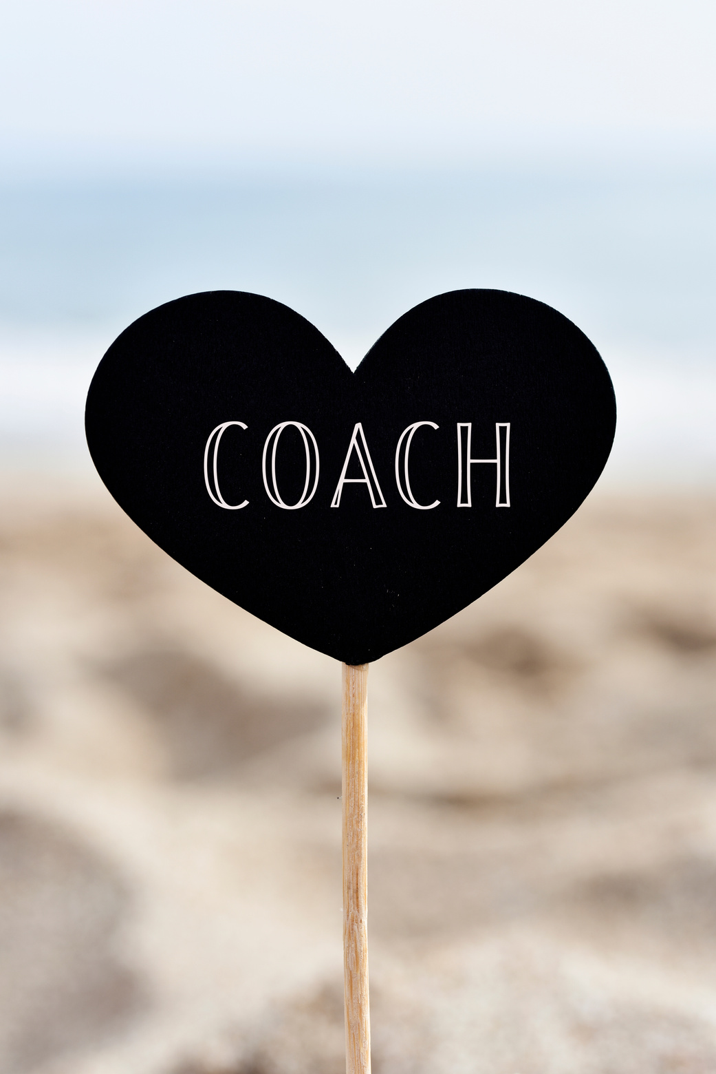 Heart-Shaped Signboard with Text Coach